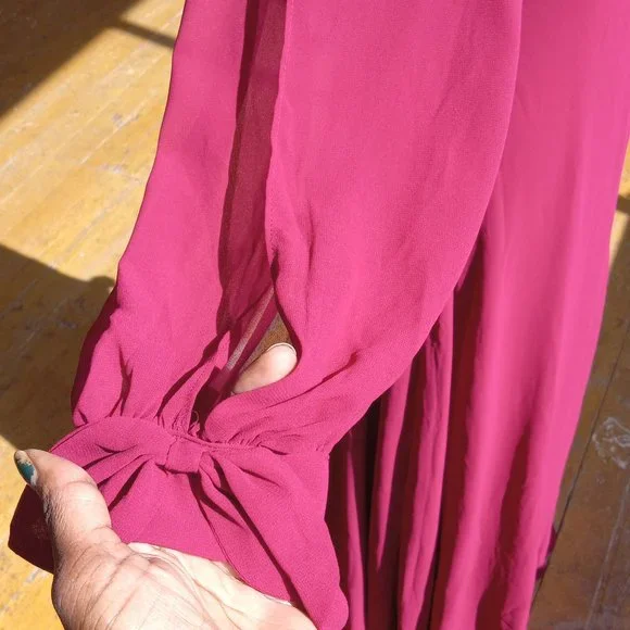 Burgundy wine ethereal maxi dress - Picture 7 of 12